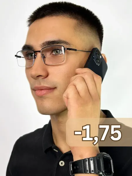 Liang Li Очки для зрения в титановой оправе минус - 1.75