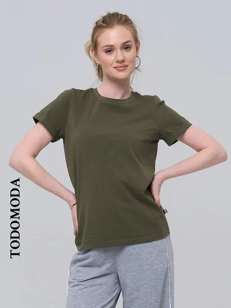 TodoModa Футболка женская с отворотом