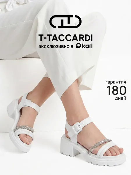 T.TACCARDI Босоножки женские летние на каблуке и платформе со стразами