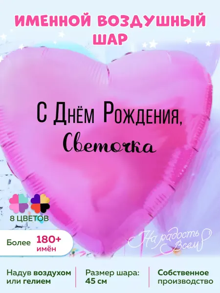 На радость всем Воздушный шарик именной Светочка Светлана