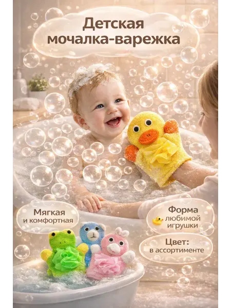 С2о3 Детская мочалка для купания, варежка