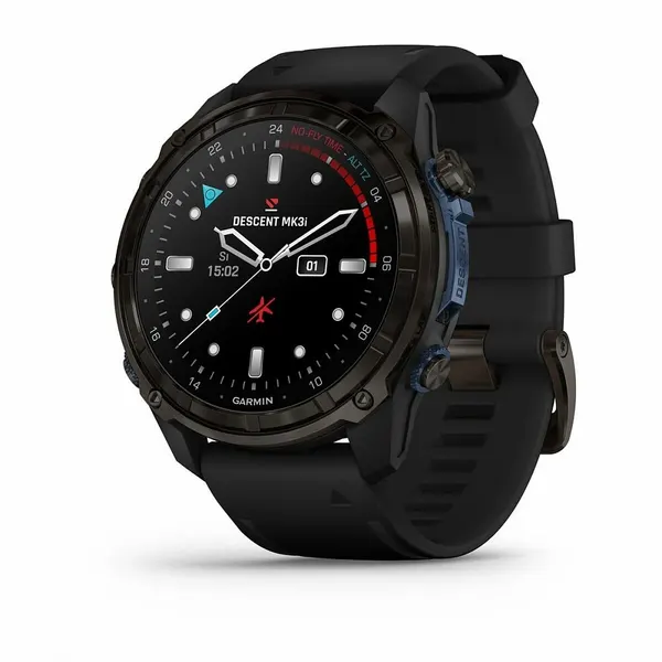 Умные часы Garmin DESCENT MK3I 51 мм, титановый угольно-серый, DLC, черный силиконовый ремешок (010-02752-11)