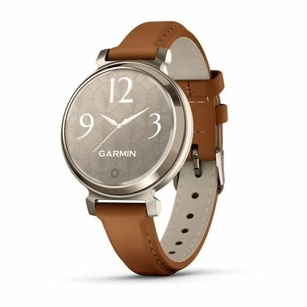 Часы Garmin Lily 2 Classic кремово-золотистые с коричневым итальянским кожаным ремешком (010-02839-02)