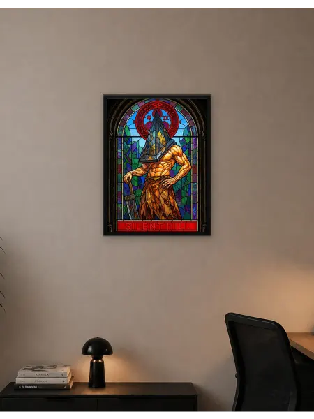 Postersbase Плакат Сайлент Хилл Пирамидоголовый Витражное стекло 30x40