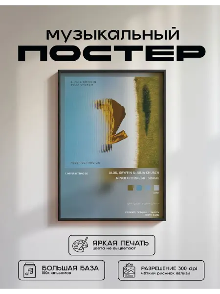 Postersbase Музыкальный постер Alok Gryffin Julia Church - Never L 50x70