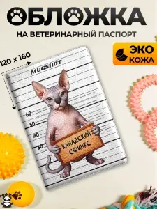 Обложка на ветеринарный паспорт с принтом Сфинкс