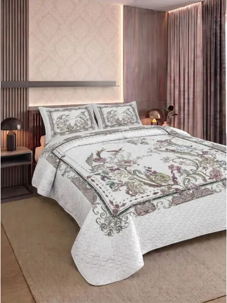 NightComfort Покрывало на кровать 220х240 с наволочками комплект стеганый