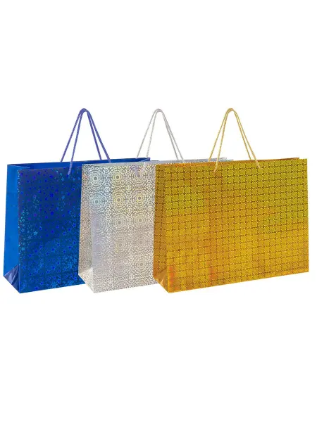 ЗОЛОТАЯ СКАЗКА пакет подарочный (1 штука) 45x13x33 см,голография, ас - 12шт