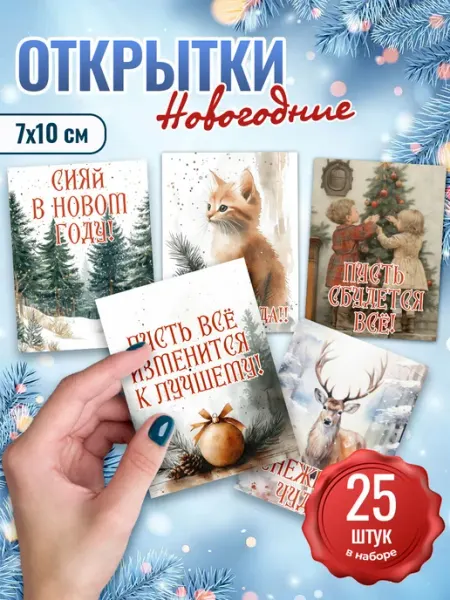 StickerHouse Natali Pank Открытки новогодние ретро, 7х10