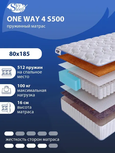 SkySleep Матрас 80x185 ортопедический пружинный на кровать и диван