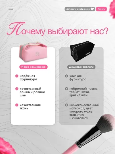 Косметичка, дорожная косметичка, женская косметичка