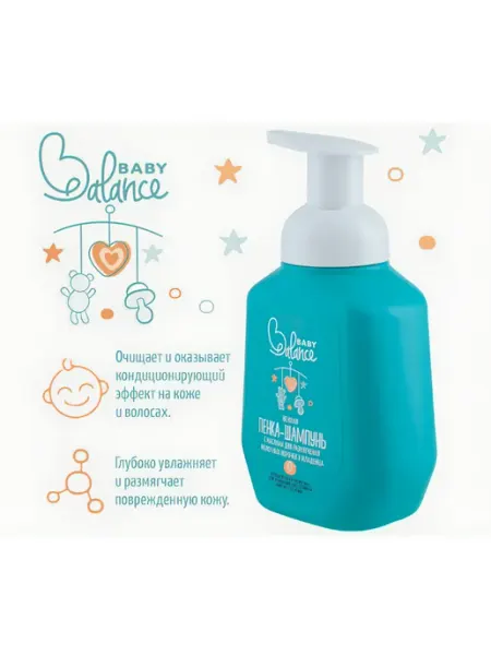 Baby balance Пенка-шампунь для размягчения молочных корочек 250 мл