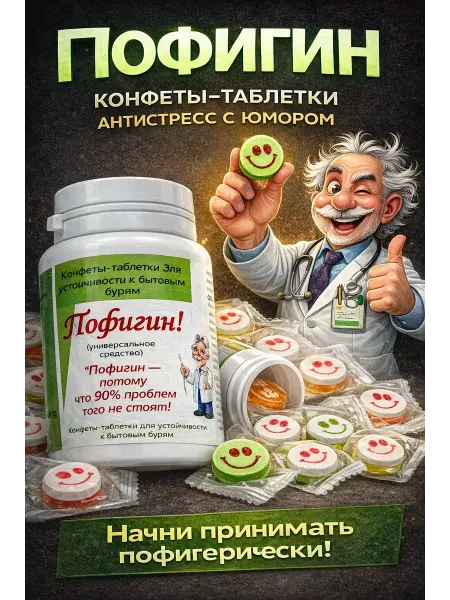 ДК81 Конфеты-таблетки Пофигин для нервов и хорошего настроения