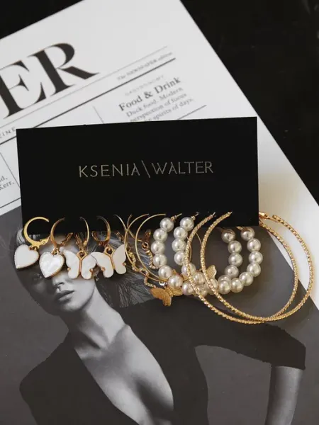KSENIA WALTER Серьги бижутерия набор 6 пар old money