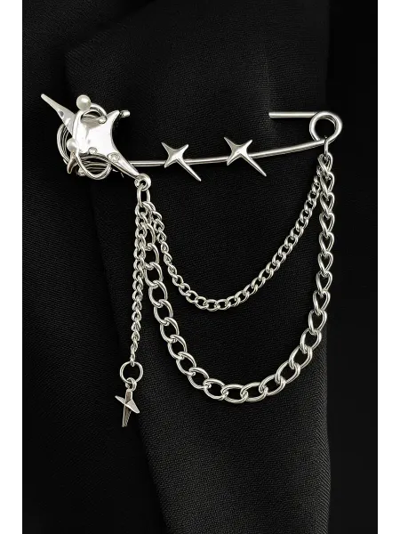 Ma jewelry Брошь булавка женская декоративная с цепочками и подвесками