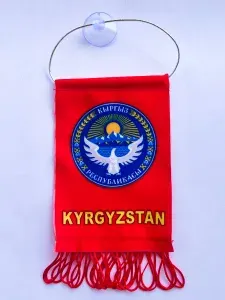 Вымпел прямоугольный KYRGYZSTAN 8х12 Кыргызстан, флаг Киргизия, подвеска в машину, вымпел на лобовое стекло