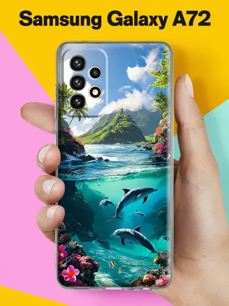 Samsung Чехол на A72 с принтом Тропический залив