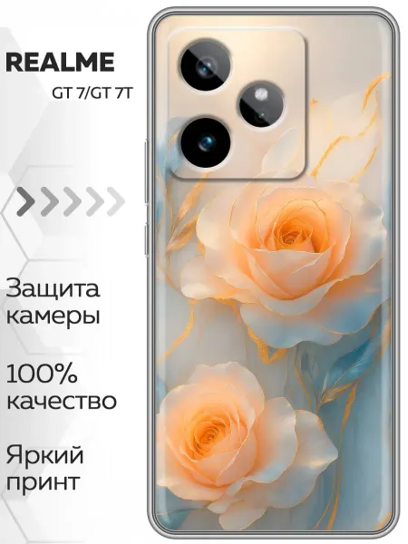 Marketclub Чехол на Realme GT 7T женский с цветами