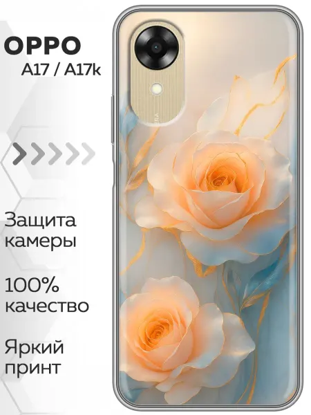 Marketclub Чехол на Oppo A17, A17k женский с цветами