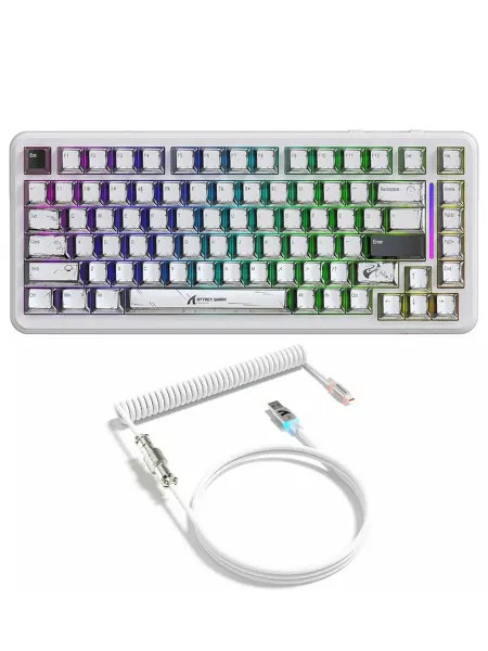 Клавиатура Attack Shark X82PRO, беспроводная, RGB, 82 клавиш…