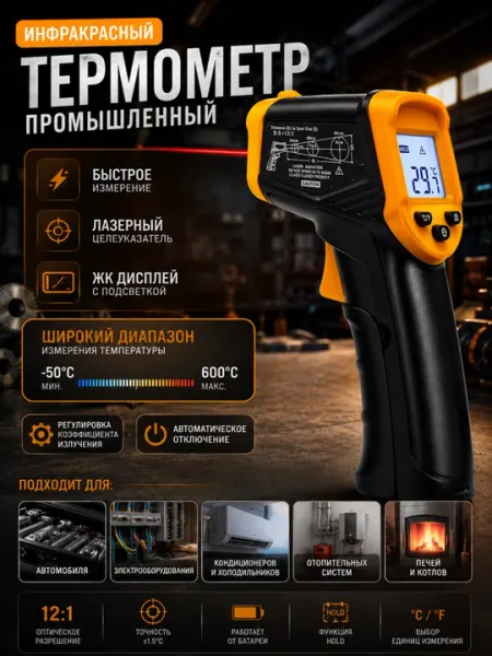 Инфракрасный лазерный термометр — промышленный пирометр