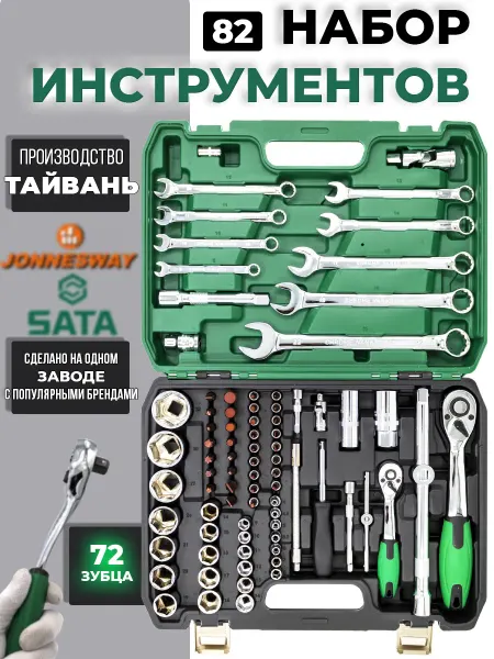 HGA Professional Набор инструментов автомобильный 82 усиленный