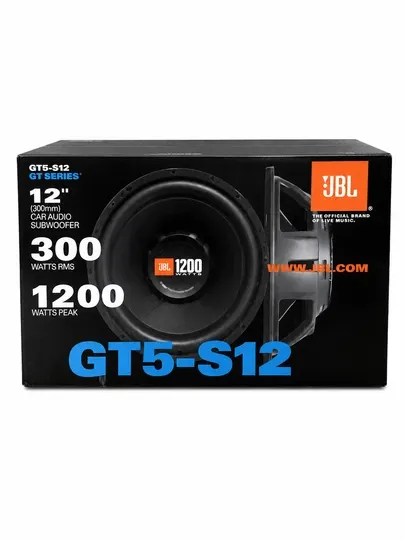 Динамик автомобильный JBL GT5-S12, сабвуфер 12", 300 Вт RMS, 1200 Вт Peak