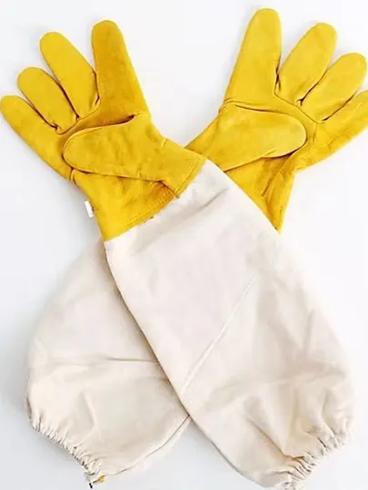 Перчатки пчеловода 3XL из натуральной кожи с длинными манжетами 48 см