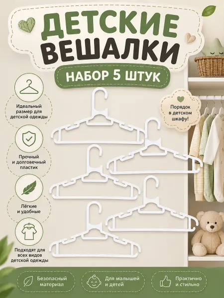 ErofKids Вешалки детские набор 5 штук