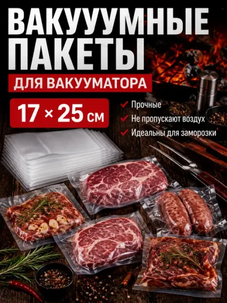Пакеты вакуумные для вакууматора рифленые 50 шт