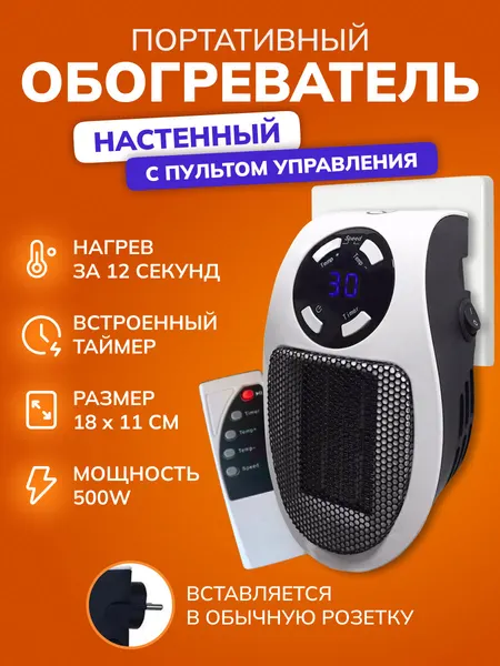 Настенный обогреватель с пультом управления для дома