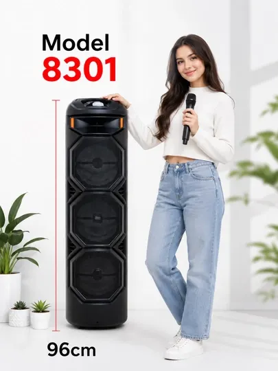 Портативная Bluetooth колонка 8301 с микрофоном, USB/TF/FM, LED