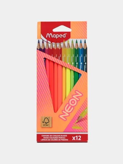 Цветные карандаши NEON X12 Maped 831802FC