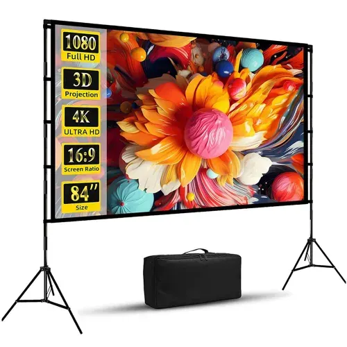 84"экран для проектора без складок с двойным штативом