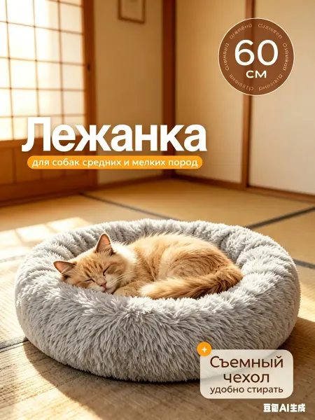 Летняя мягкая лежанка для кошек и собак воздушная