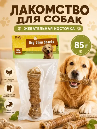 Жевательная жилковая косточка для собак 85 грамм