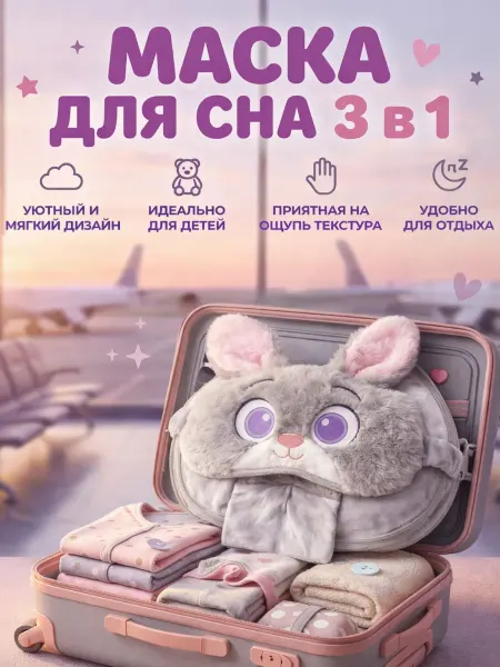 Дорожная подушка на шею Зайка
