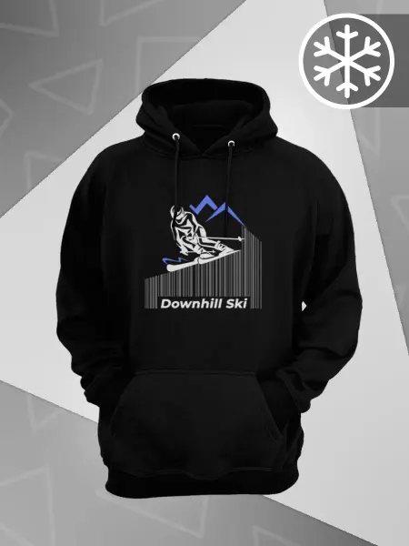 Nuobi my Style Худи Лыжник Горный Спуск Спорт Графика Зима Оверсайз