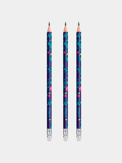 Карандаш Maped Pixel Party 851817, HB, пластик, трехгранный, 3 шт