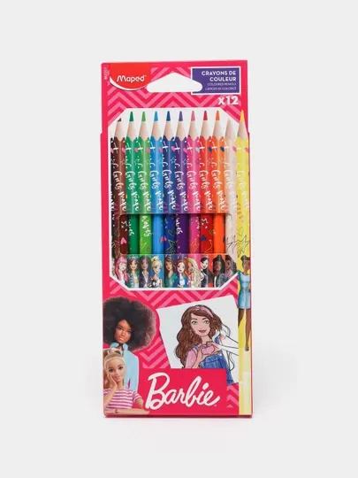 Цветные карандаши BARBIE X12 CARD BOX MAPED 862207 q0000050814