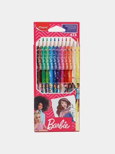 Цветные карандаши BARBIE X12 CARD BOX MAPED 862207