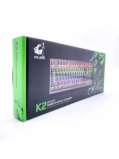 Механическая игровая клавиатура Ziyou Lang K2, 87 клавиш, RGB-подсветка синий/красный переключатель
