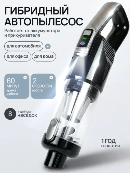 BONWERK Пылесос для автомобиля беспроводной и от прикуривателя