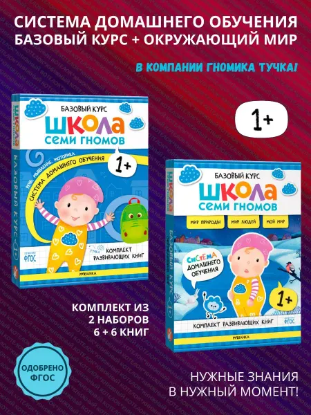 ШКОЛА СЕМИ ГНОМОВ Базовый курс + Окружающий мир. Комплект 12 книг. 1+