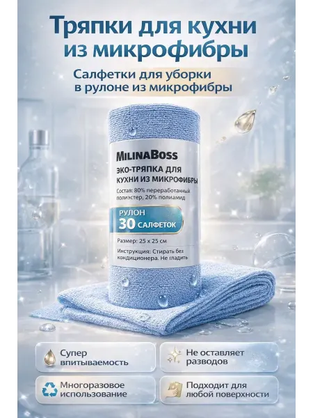 Благо88 Салфетки для уборки.Полотенце кухонное микрофибра