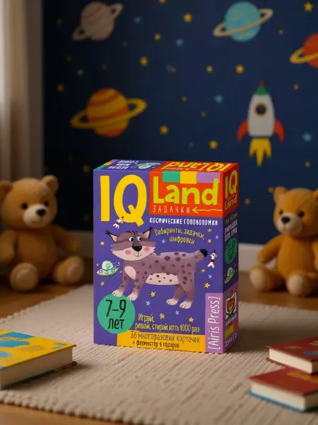 АЙРИС-пресс IQ Многоразовые карточки с маркером.7+ головоломки