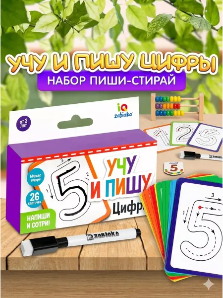 IQ-Zabiaka Развивающий набор пиши стирай Цифры