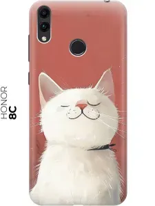 Силиконовый чехол на Honor 8C с принтом "Гордый котик"