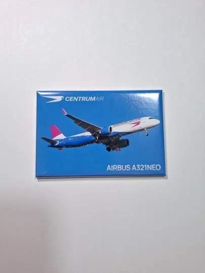 Фото магнит (авиасувенир), фото самолёта Airbus A321neo Centrum Air, размер 8x5 см