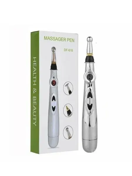 Акупунктурный электромассажер-ручка для лица и тела Massager Pen DF-618, 9 уровней